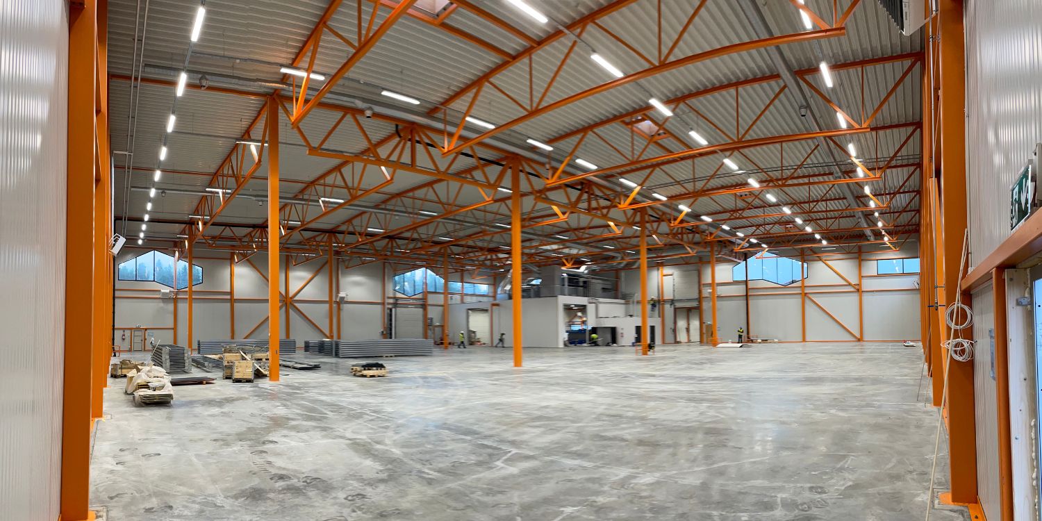 Innsiden av Bannor sitt sentrallager på Nannestad, levert av FBSnor.