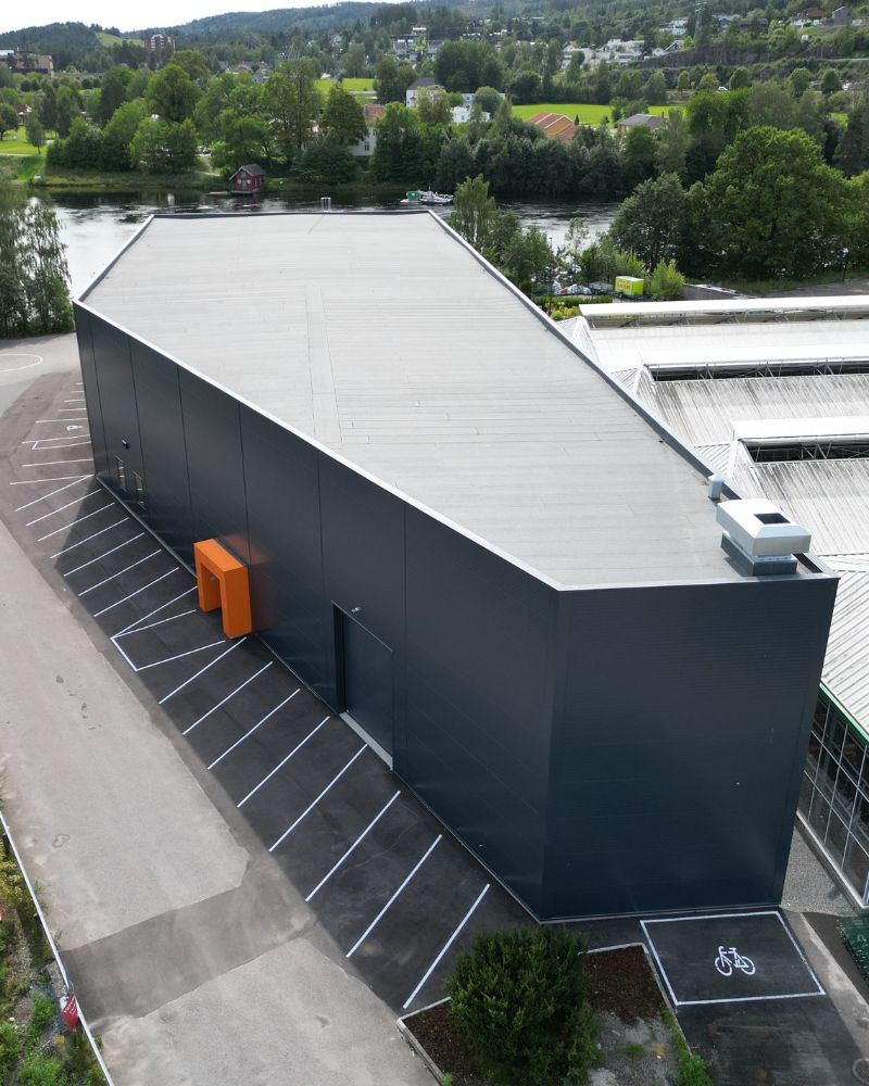 FBS nor padeltennishall Dronebilde av padeltennishall levert av FBS nor