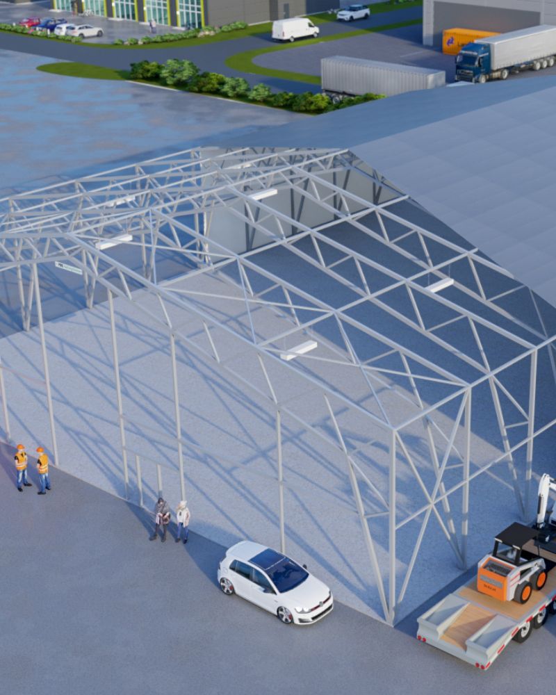 Plasthall dukskift Illustrasjon av dukskift på en av våre plasthaller.